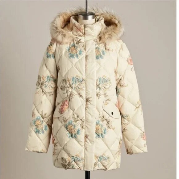 NWTSundance Artful Arrangements Coat in Floral Down Quilted Puffer Jacket M - Picture 1 of 7
